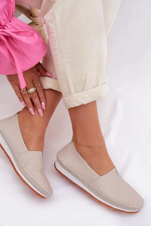 Leer schoenen Dames S.Barski LR61-7051 beige