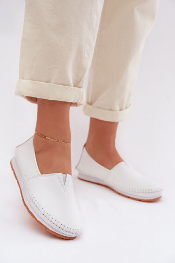 Dames leren schoenen S.Barski LR61-7051 in wit 2