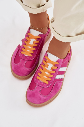 Leer Sneakers model schoenen Dames S.Barski LR61-7059 roze