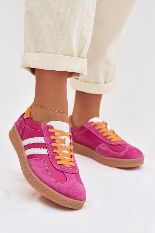 Leer Sneakers model schoenen Dames S.Barski LR61-7059 roze