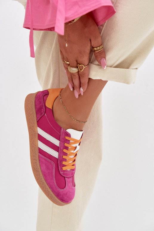 Leer Sneakers model schoenen Dames S.Barski LR61-7059 roze