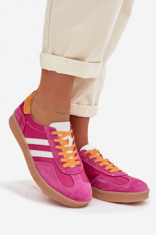 Leer Sneakers model schoenen Dames S.Barski LR61-7059 roze