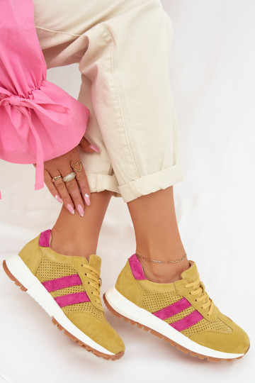 Dames suède sneakers Tai turirceline in geel