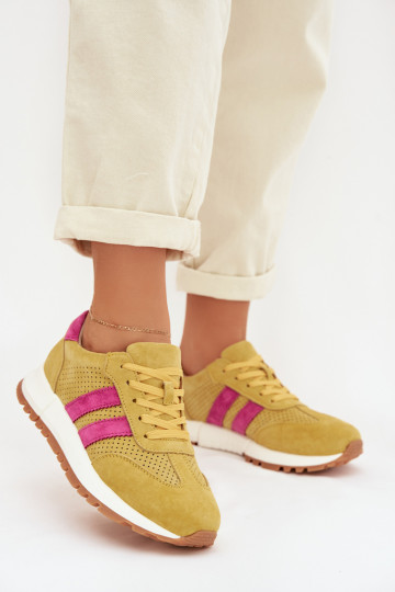 Dames suède sneakers Tai turirceline in geel 2