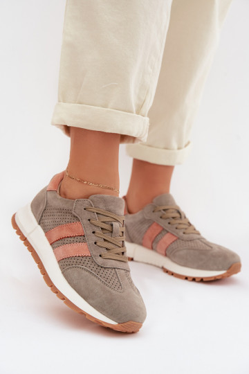 Sneakers model schoenen DamesOpturalnego van suèdeu kaki kleuren Het heeftrceline 2