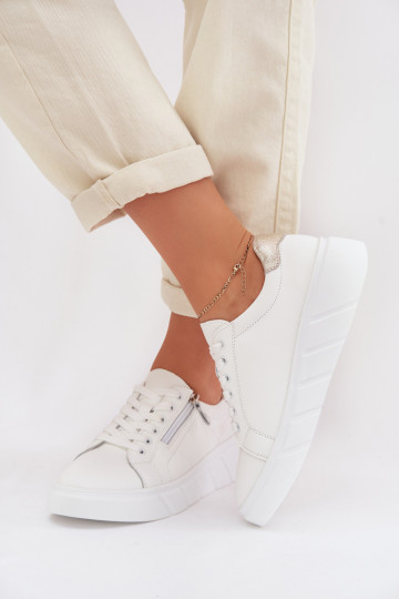 Leer schoenen Dames met ritssluitingen Initte kleur Althea