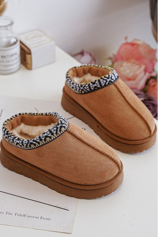 Slippers Kinderen Persistent model opInarmen bruine kleur Olivane