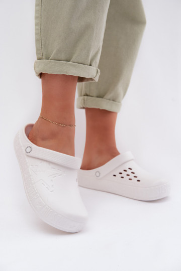 Dames lichte klompen slippers Big Star TT274A081 witte kleur