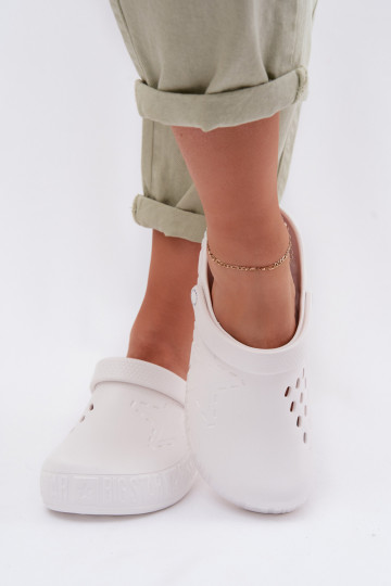 Dames lichte klompen slippers Big Star TT274A081 witte kleur 2