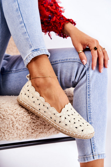 Dames Persistent model Ballerinas met bloemen beige Vennice 2