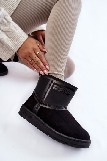 Dames sneeuw schoenen instapmodel Big Star KK274614 zwarte kleur