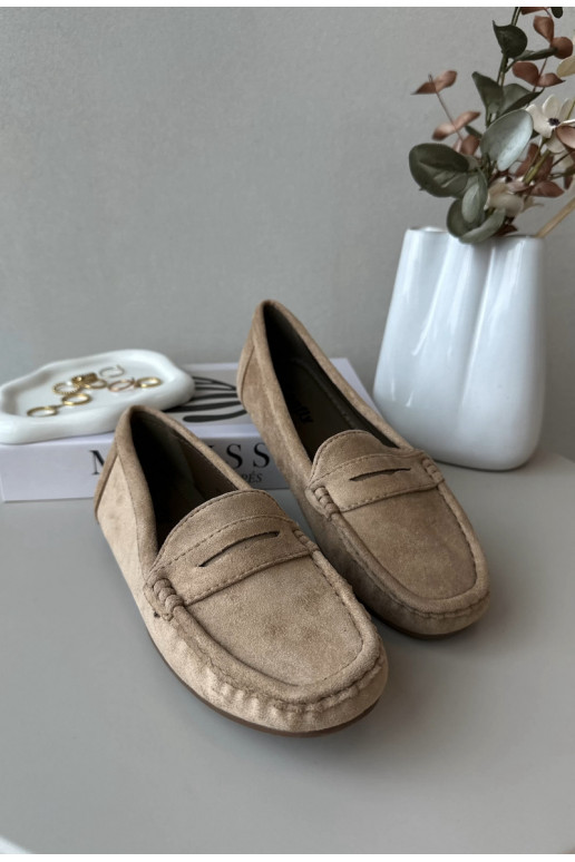 Elegante suède mocassins bruine kleur Lenvie