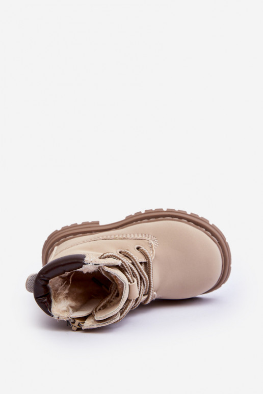 Kinderlaarzen schoenen met ritssluitingen beige Bansi