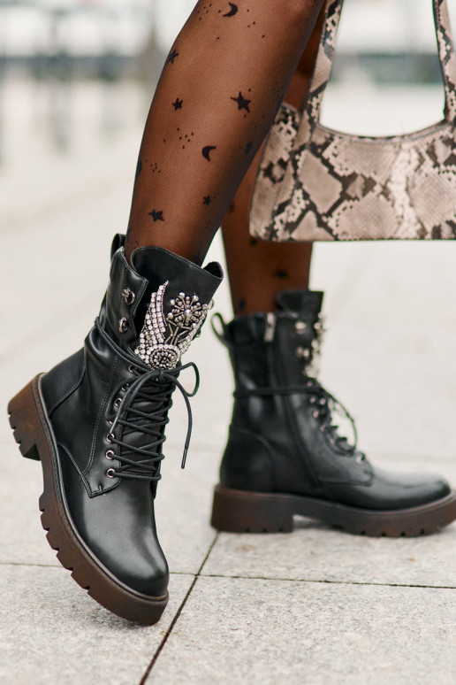 Eko Leer Enkellaarsjes voor Inerknemers Met Decoratie opInarmen D&A MR880-080 zInart