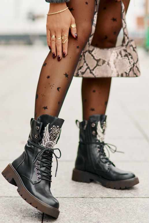 Eko Leer Enkellaarsjes voor Inerknemers Met Decoratie opInarmen D&A MR880-080 zInart