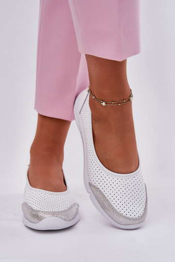 Leer Dames OpengeInerkte ballerinas Initte kleur Lucy 2