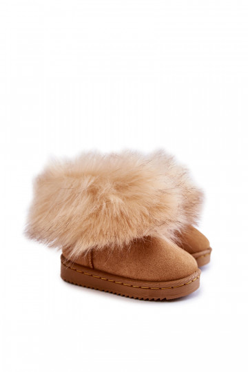 SnoInboots voor kinderen met bont bruine kleur Ariana 2