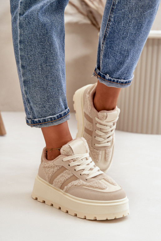 opInarmen Sneakers model schoenen Dames met platform met opInarming beige Daivlene