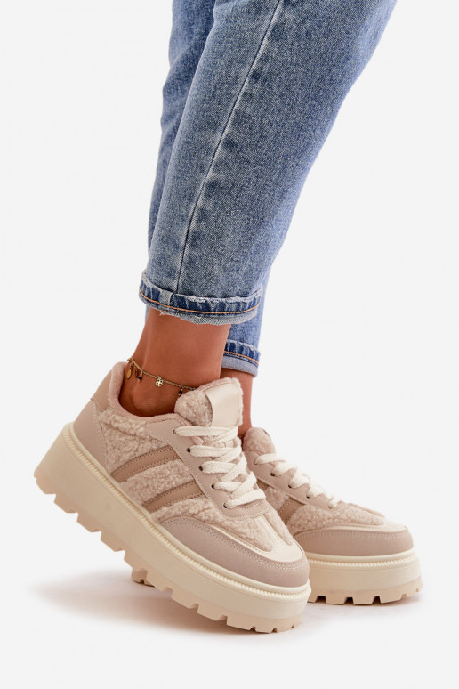 opInarmen Sneakers model schoenen Dames met platform met opInarming beige Daivlene