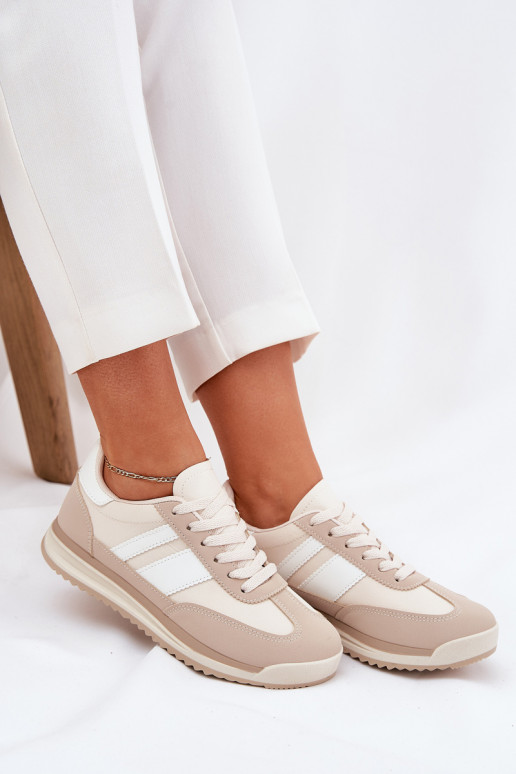 sportschoenen Sneakers model schoenen Dames met luipaardbontpatronen beige Galabis
