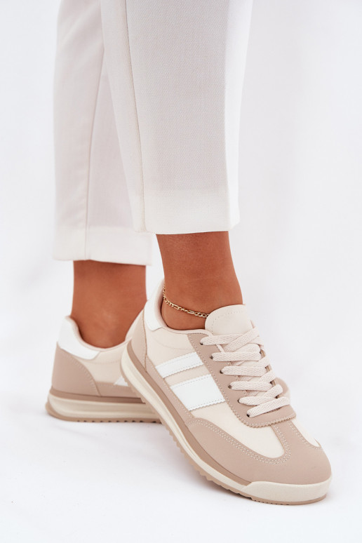 sportschoenen Sneakers model schoenen Dames met luipaardbontpatronen beige Galabis