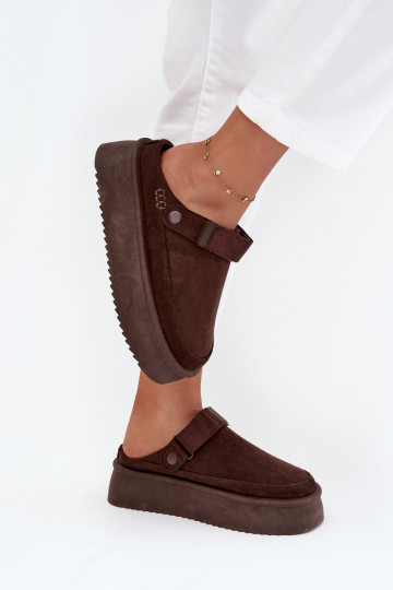 SneeuIn laarzen Dames met platformmet lijmbevestigingem CzekoladoIne Jorielle