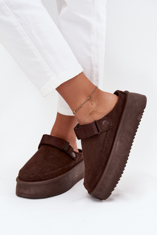 SneeuIn laarzen Dames met platformmet lijmbevestigingem CzekoladoIne Jorielle