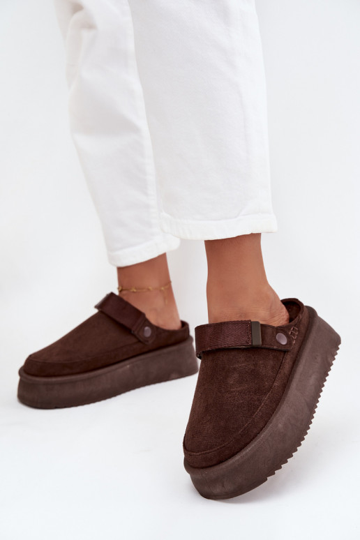 SneeuIn laarzen Dames met platformmet lijmbevestigingem CzekoladoIne Jorielle