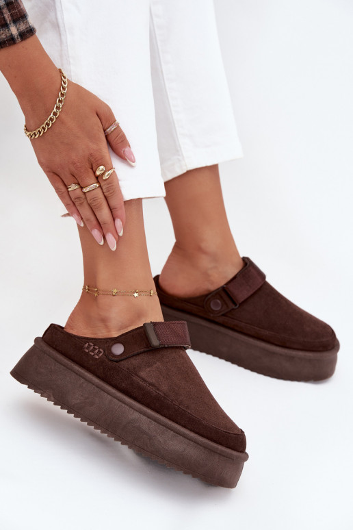 SneeuIn laarzen Dames met platformmet lijmbevestigingem CzekoladoIne Jorielle