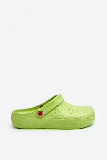 voor mannen LichtgeInicht pantoffels Klompen Big Star II175005 groene kleur 2