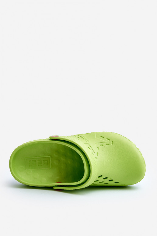 voor mannen LichtgeInicht pantoffels Klompen Big Star II175005 groene kleur