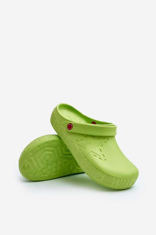 voor mannen LichtgeInicht pantoffels Klompen Big Star II175005 groene kleur