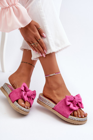 Dames Slippers met platform met linten roze Aflia 2