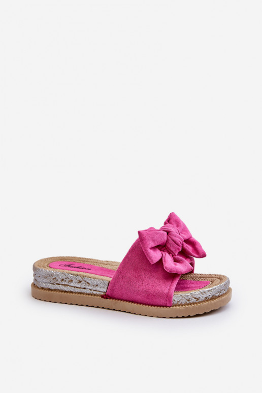 Dames Slippers met platform met linten roze Aflia