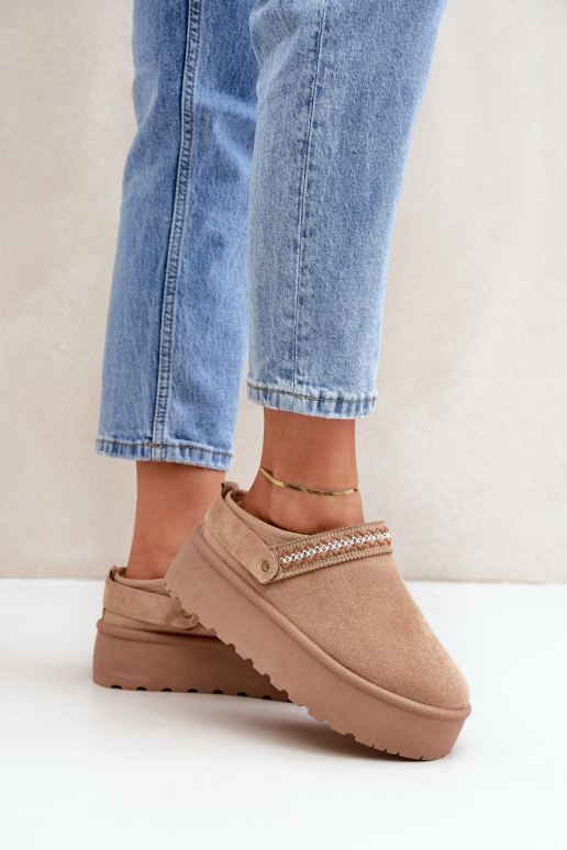 SneeuIn laarzen Met sierlijk Haftem beige Selithria