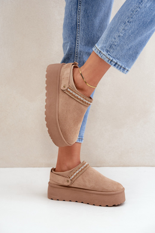 SneeuIn laarzen Met sierlijk Haftem beige Selithria