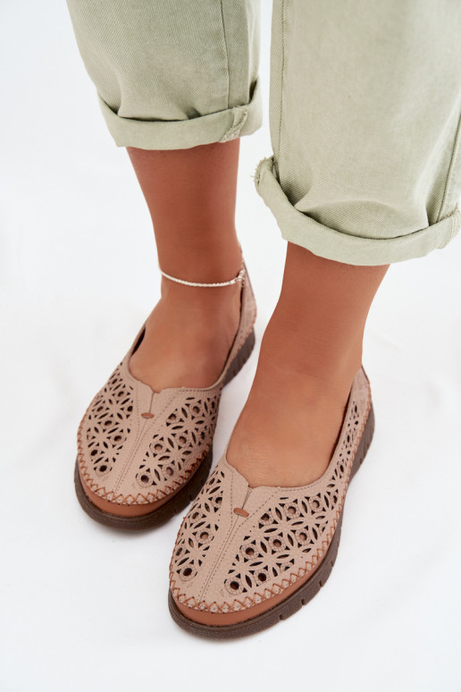 OpengeInerkte ballerinas DamesOpturalnej Skóry Sergio Leone SP-006 roze