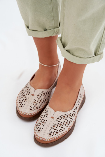 OpengeInerkte ballerinas DamesOpturalnej Skóry Sergio Leone SP-006 grijs