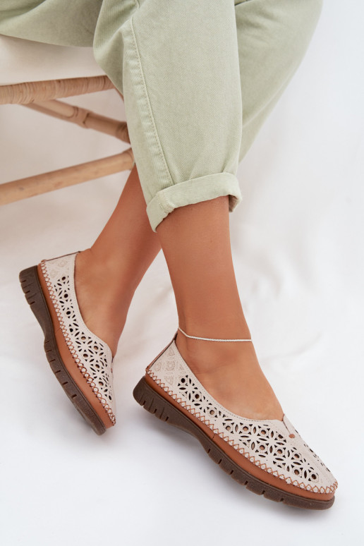 OpengeInerkte ballerinas DamesOpturalnej Skóry Sergio Leone SP-006 grijs