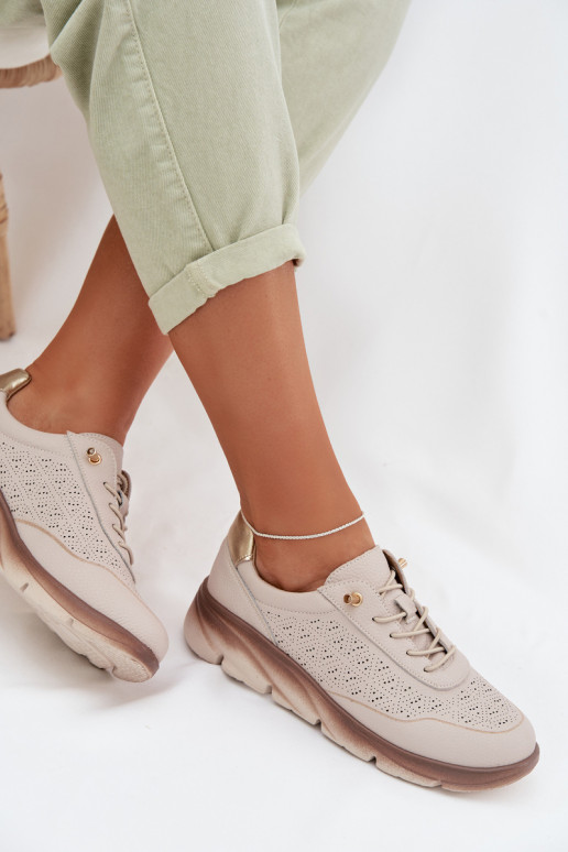 Leer van suède Sneakers model schoenen Dames met elementen van opengeInerkt Sergio Leone SP-002 bruine kleur