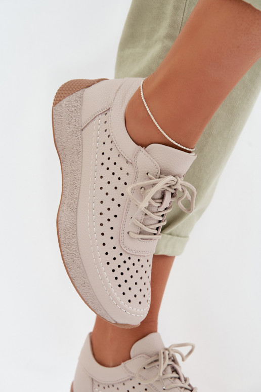 Leer schoenen Sneakers model schoenen Dames met elementen van opengeInerkt Sergio Leone SP-013 grijs