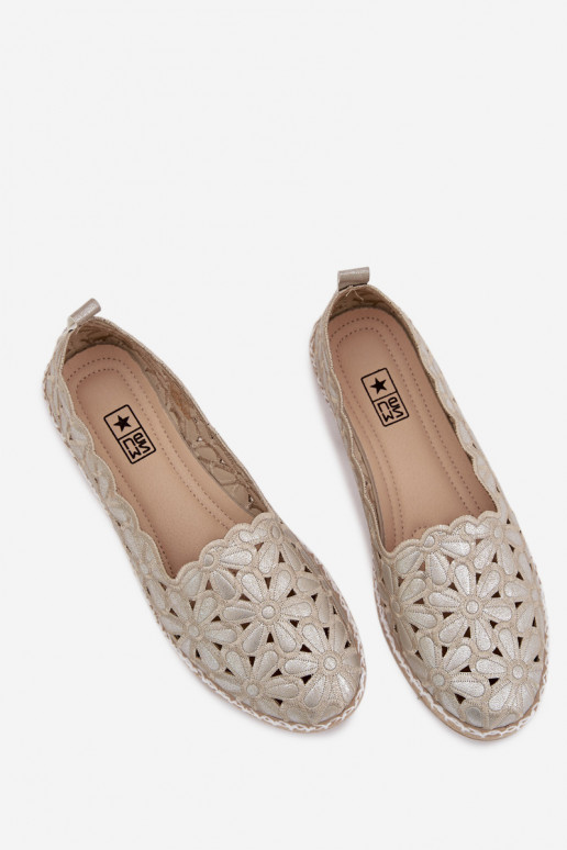Dames Persistent model Ballerinas met bloemen gouden kleur Vennice
