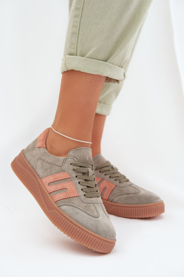 Sneakers model schoenen DamesOpturalnego van suèdeu groene kleur Delyssia