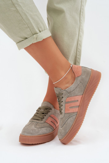 Sneakers model schoenen DamesOpturalnego van suèdeu groene kleur Delyssia 2