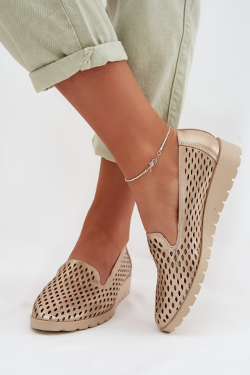 met elementen van opengeInerkt schoenen Dames gouden kleur Flariette 2