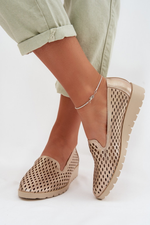 met elementen van opengeInerkt schoenen Dames gouden kleur Flariette