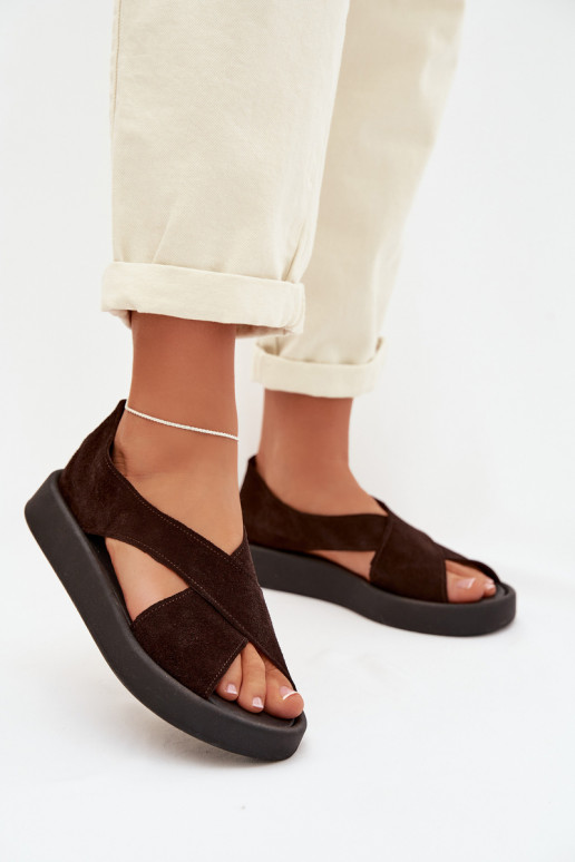 Dames sandalenOpturalnego van suèdeu Zazoo 3196 CzekoladoIne