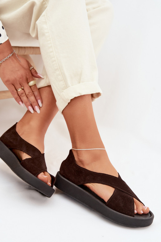 Dames sandalenOpturalnego van suèdeu Zazoo 3196 CzekoladoIne