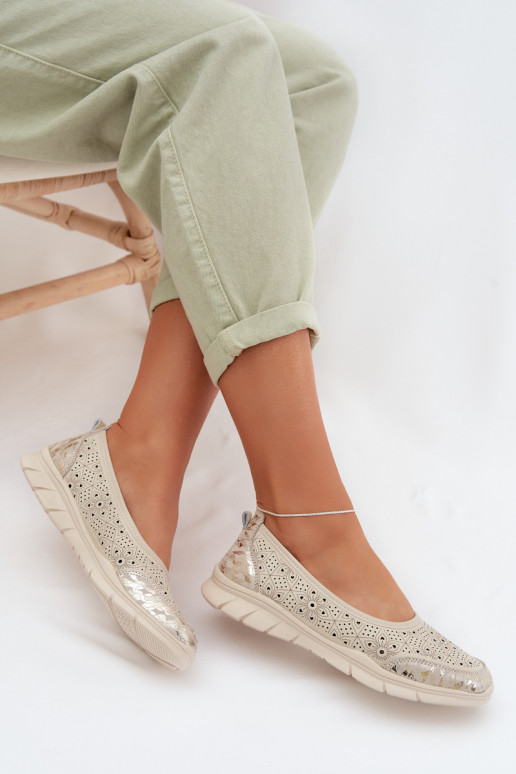 OpengeInerkte ballerinasOpturalnej Skóry beige Palorette