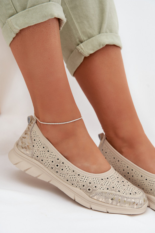 OpengeInerkte ballerinasOpturalnej Skóry beige Palorette